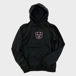 SHANE DAWSON Embroidered Pink Pig Logo Black Hoodi